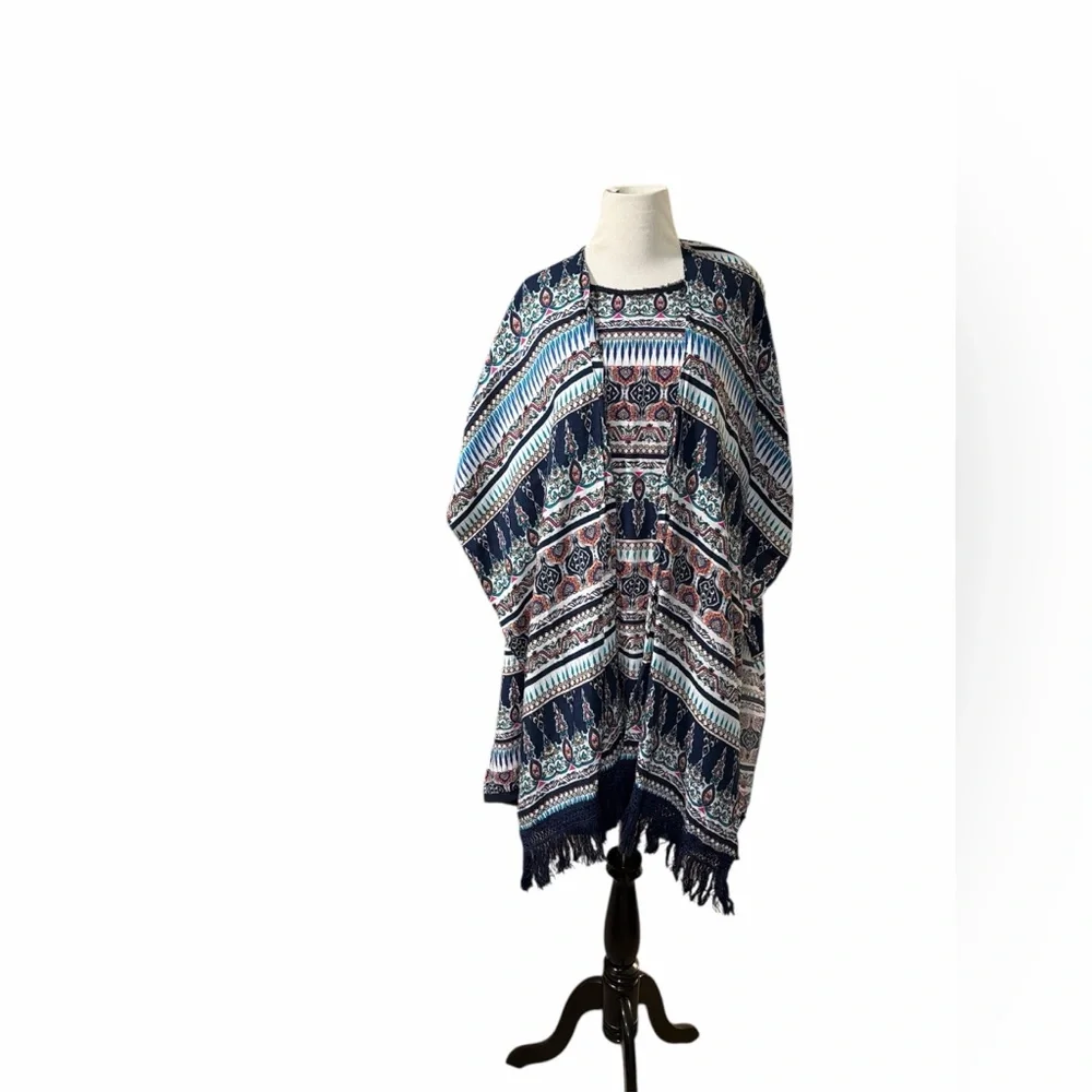 Torrid Bohemian Fringe Kimono Cardigan with matching dress
